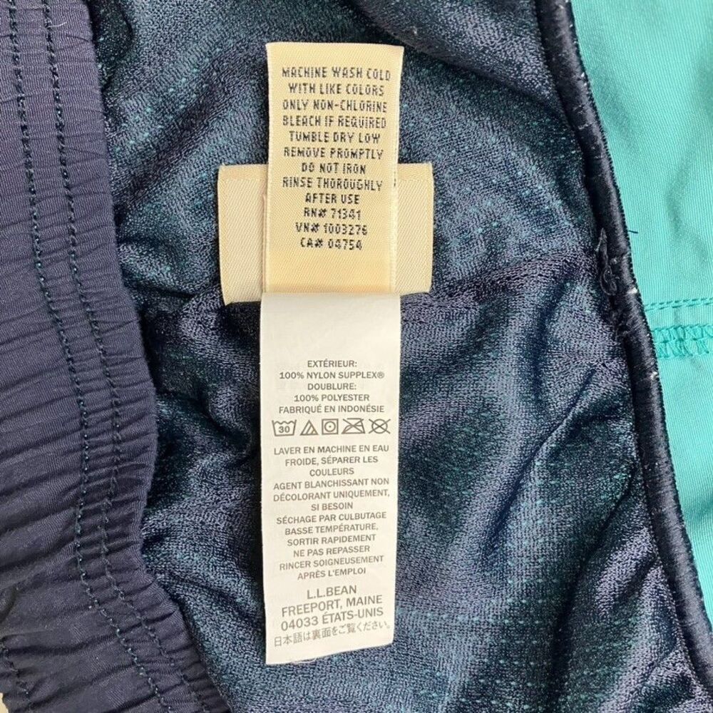 L.L.Bean Supplex Sport Shorts Mens Teal Blue Swim Trunks Elastic Waist Size XL - Picture 6 of 11